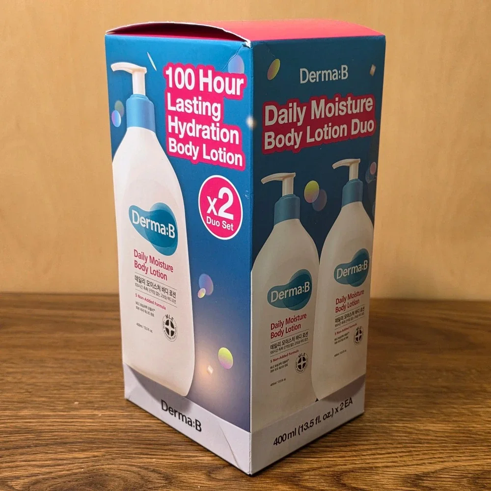 Derma:B Daily Moisture Body Lotion Duo 400ml x2 K-Beauty New Sealed EXP 2028